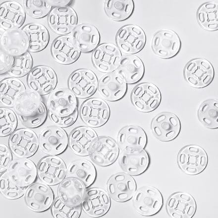 Transparante plastic naaipatches voor kleding, 40 paar onzichtbare sluitingen