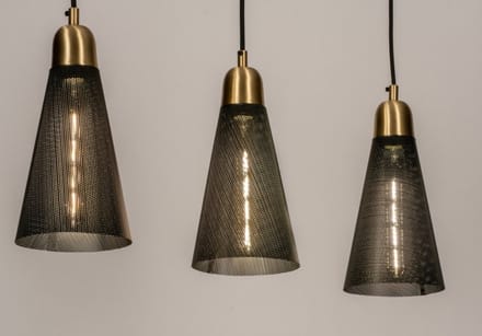 Lumidora Hanglamp 73803 - TEMBO - 3 Lichts - E27 - Zwart - Metaal