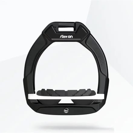 Veiligheidsstijgbeugels Paardrijden Hellend Grip Zwart/Wit/Zwart Kind Flex-On Safe-On