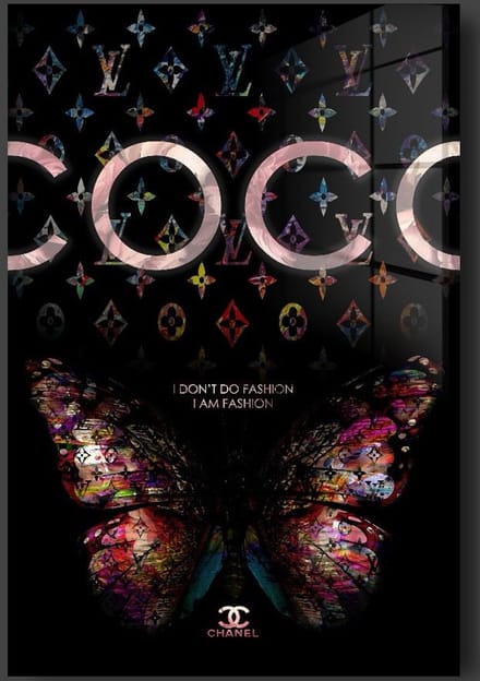COCO CHANEL LV SCHILDERIJ OP PLEXIGLAS 60/90CM