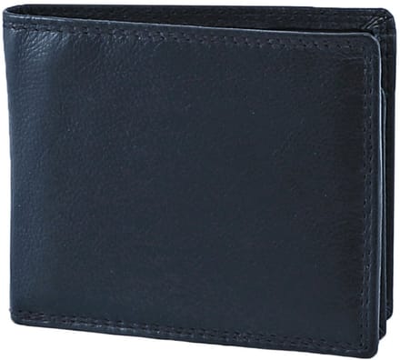 Houtkamp Compacte Leren Heren Billfold Portemonnee – Met Muntgeldvak & Flapje – 7 Pasjes – Echt Leer – Blauw