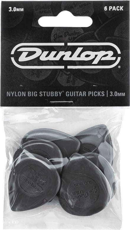 Jim Dunlop Big Stubby - Plectrums - Player's Pack 6 Stuks - 3,00 mm