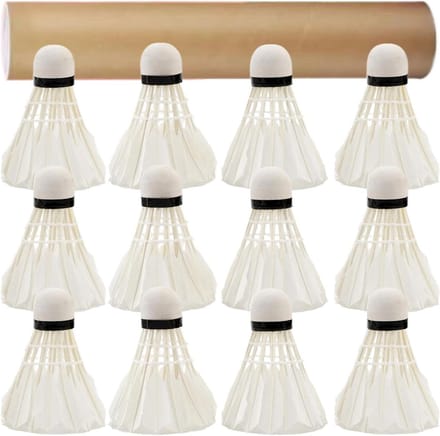 Badminton Shuttles - Trainingsballen - Sport & Spel - Robuuste Constructie - 12 Stuks - Wit