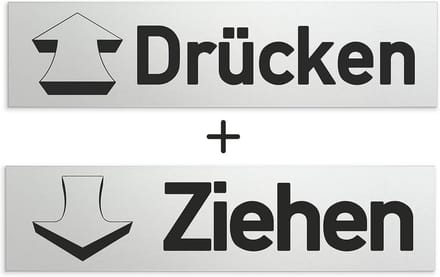 Aluminium Deurbordje Set met Druk en Trek 160 x 40 mm - Zelfklevend