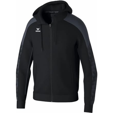 Erima Evo Star Trainingsjack Met Capuchon Heren - Zwart / Slate Grey | Maat: L