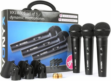 Draadloze microfoonset 3 stuks voor zang en spraak