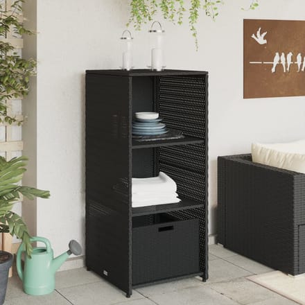 vidaXL - Tuinkast - 50x55x115 - cm - poly - rattan - zwart