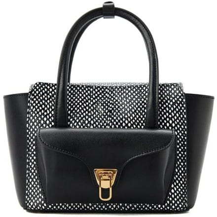 Handbag Elaphe Printed Leather/Calf Smooth Leather