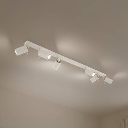SOLLUX LIGHTING Ring plafondspot, beige, lengte 117 cm, staal, 6-lamps.