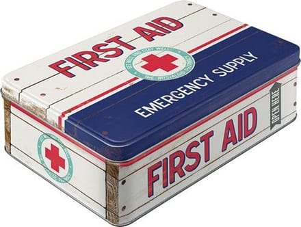 Nostalgic Art Bewaarblik/ehbo trommel - first Aid - Metaal - 23 x 16 x 7 cm - 2,5 liter