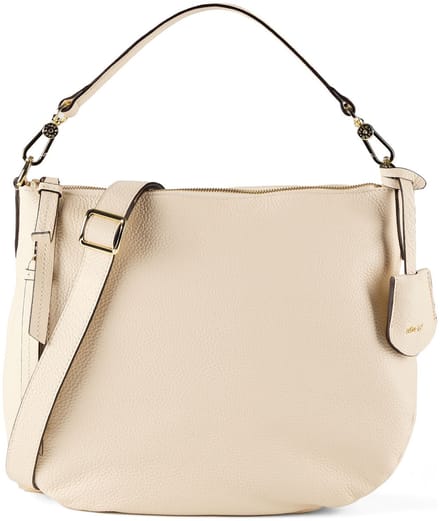 abro Leren schoudertas Leather Adria Hobo Juna Bag Beige crème