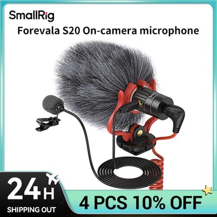 SmallRig S20 microfoon op de camera met shockmount videomicrofoon stereomicrofoon voor DSLR-camera's voor iPhone en smartphones 3468 S20 Microphone
