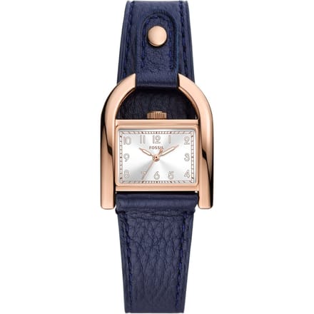 Fossil Harwell ES5266 Horloge - Leer - Blauw - Ø 28 mm