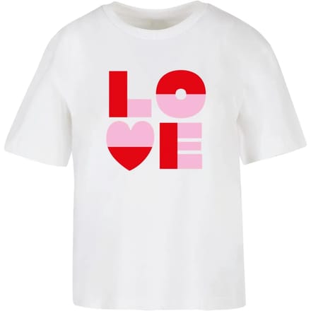 Dames-T-shirt Miss Tee Love Heart Letters