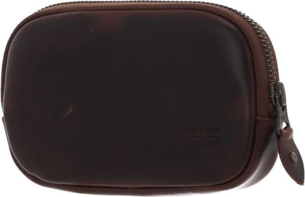 BUCKLE & SEAM Leren utensil zak Robin Leather Bag Brown donkerbruin