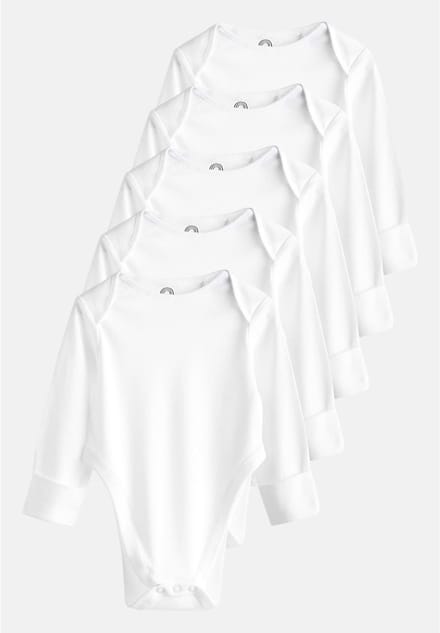 Next - Pasgeboren unisex - Hip Dysplasia Baby Long Sleeve Bodysuits 5 Pack - Wit