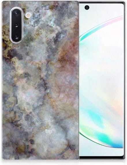 Samsung Galaxy Note 10 TPU Siliconen Hoesje Marmer Grijs