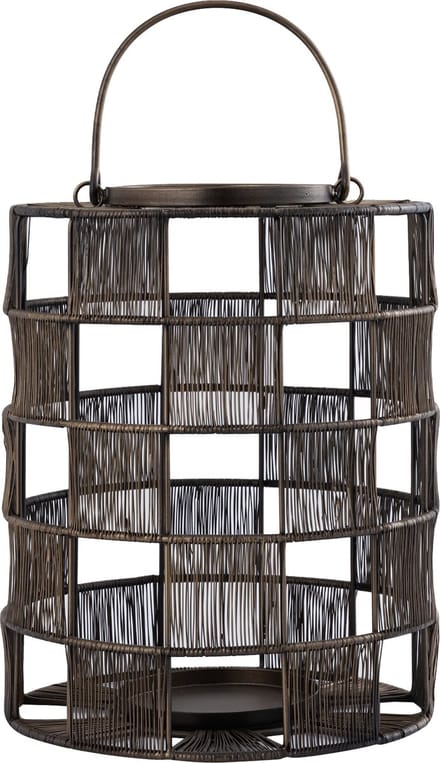PTMD Stenn Lantaarn - 24x24x30 cm - Ijzer - Messing
