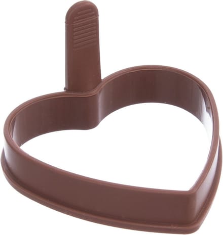 Ei Ring Silicone Bruin Hart SILLINIE - Kookring - Eierring - Eivorm - Rond - Pancake - Omelette