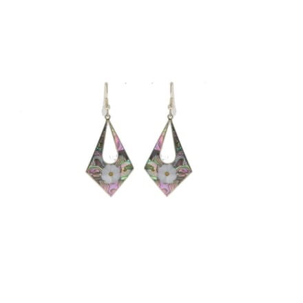 Behave - Oorbellen - Vintage stijl - Schelp ruit bloemdesign - 6.5 cm