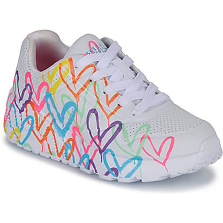 Skechers Uno Lite - Spread The Love Meisjes Sneakers - Wit/Mutlicolour