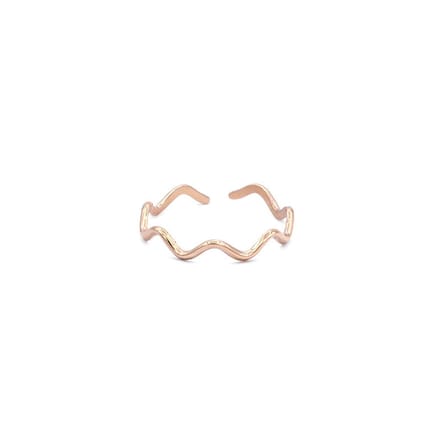 Mint15 Verstelbare ring golven 'Waves' - Roségoudkleur RVS/Stainless Steel