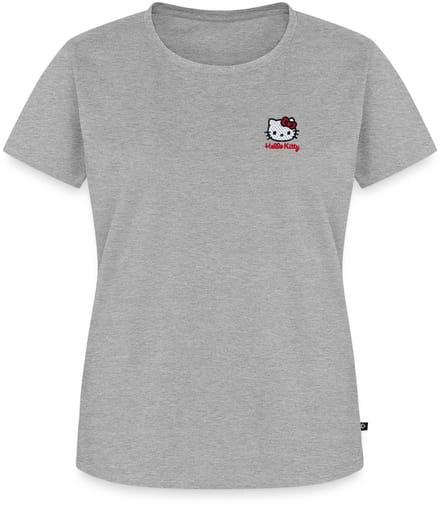 Hello Kitty Geborduurd Portret Premium T Shirt Dames