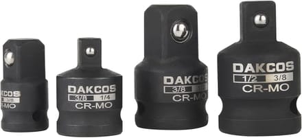 Impact Socket Adapter Set 4 Stuks - 1/4" naar 3/8", 3/8" naar 1/4", 3/8" naar 1/2", 1/2" naar 3/8"