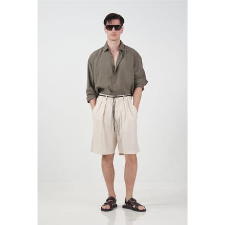 Hoge Taille Brede Pijpen Tencel Tailored Shorts
