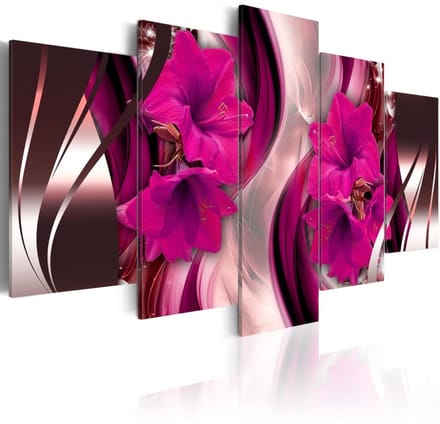 Schilderij - Fuchsia avond, 5luik