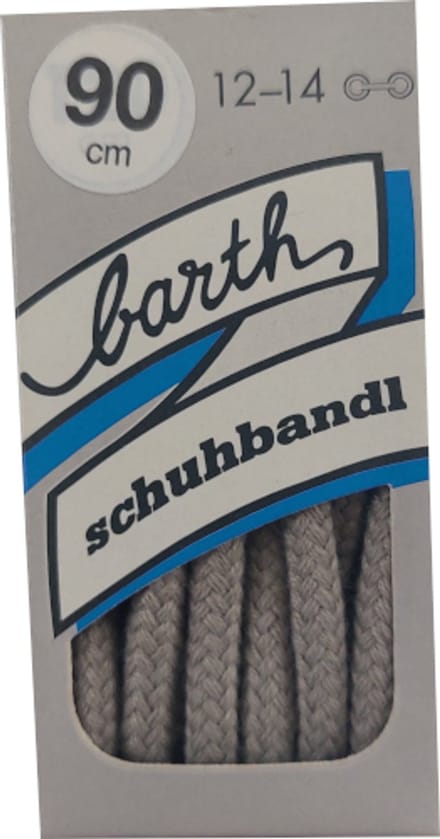 Barth Veter - Grijs - Extra Dik Rond - Lengte 90 cm - Dikte 5 mm - Schoenveter