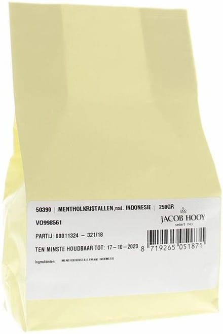 Jacob Hooy Mentholkristallen natuurlijk 250 Gram