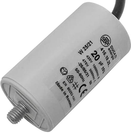 Startcondensator 20µF - Motorcondensator 400V met 35cm Kabel in Kunststof Behuizing