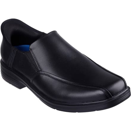 Skechers Caswell Frantone Leren Mannen Zwarte Instappers