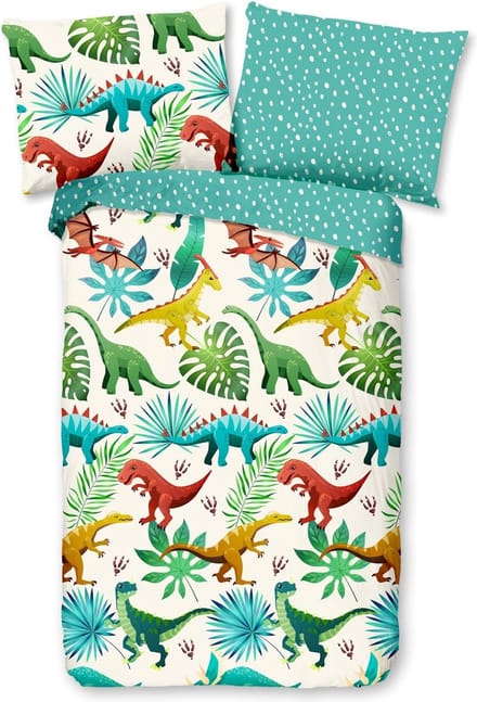 Good Morning Kinderdekbedovertrek "dinosaurussen" - Multi - (140x200/220 cm) - Katoen