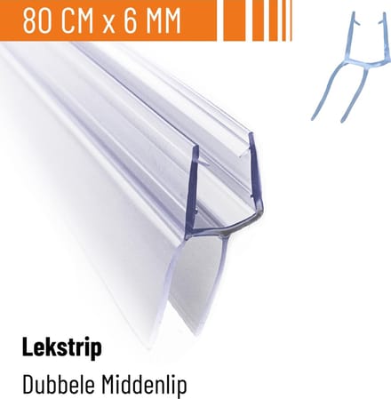 Simple Fix Douchestrip - Lekstrip - Waterkering - Douchedeurafdichting 80CM Lang - 4/5/6MM Glasdikte - Lekdorpel