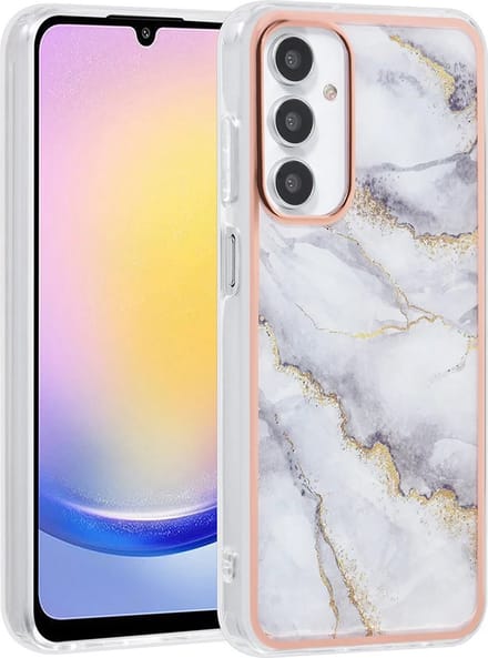 TPU Back Cover hoesje - Marble Wit - Geschikt voor: Samsung Galaxy A24