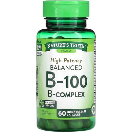 Nature's Truth, B-100 équilibré, 60 capsules à libération rapide et haute puissance
