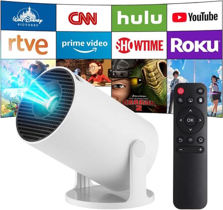 TIM® Draagbare beamer - Beamer - Projector - Mini Beamer - Wit - 11cm x 19cm x 11cm
