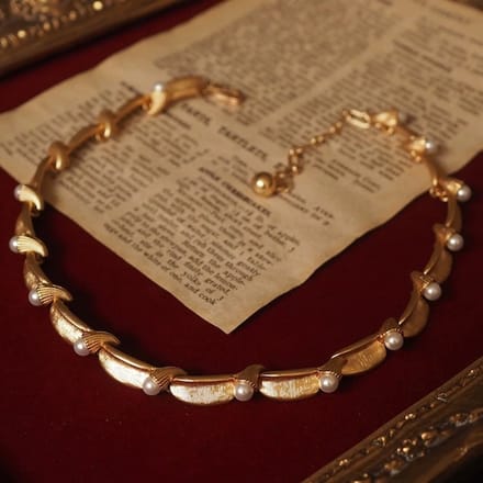 Vintage Geïnspireerde Parel Strik Ketting