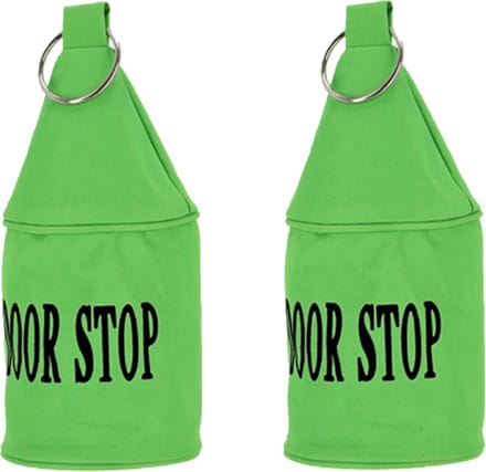 Esschert deurstopper Neon - 2x - 2,5 kg - canvas - groen - 13 x 13 x 28.5 cm