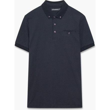 French Connection Micro Dot Polo Marine/white Taglia: S | Polo Outlet | Uomo | Bianco