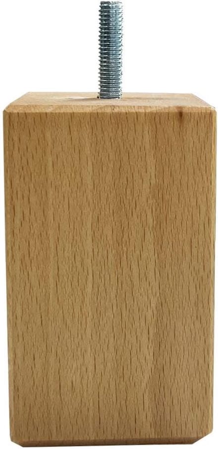 FLE - Meubelpoot vierkant 6 bij 6 cm en hoogte 10 cm van massief hout (M8)