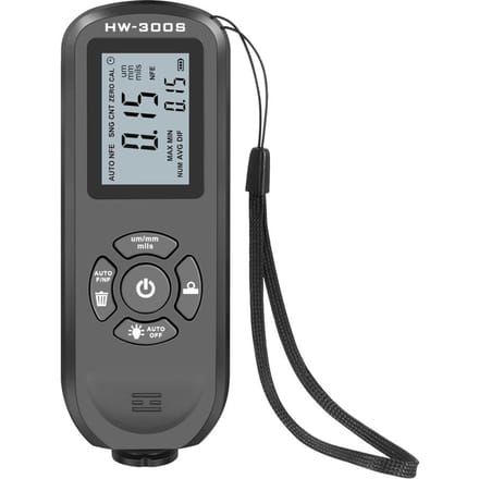 HW-300S Laagdiktemeter Hoge nauwkeurigheid Digitale verffilmdiktetester LCD-achtergrondverlichting horizontal screen zwart