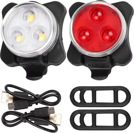 Scoby - LED Fietsverlichting - USB Rechargeable - Waterbestendig Fietslampjes - 10CM - Zwart