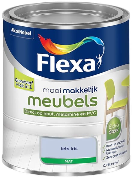 Flexa - Mooi Makkelijk Meubels Mat - Iets Iris - Mengverf - 750 Ml