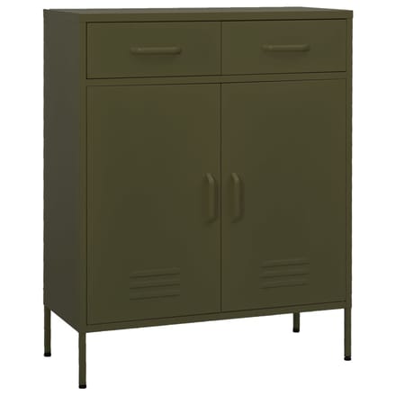 vidaXL - Opbergkast - 80x35x101,5 - cm - staal - olijfgroen