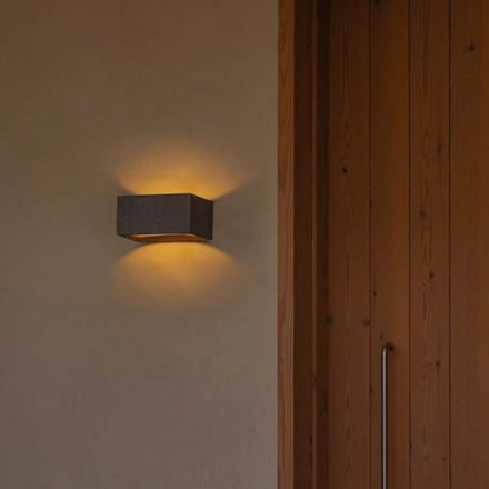 FARO BARCELONA LED wandlamp Glint, 3000K, 15 cm, grijs, beton, IP55