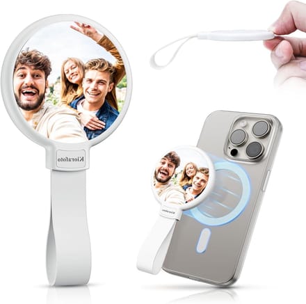 Magnetische Telefoon Spiegel in Wit - Ideaal voor Selfies, Make-up en Dagelijks Gebruik