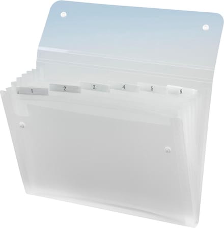 10 x Sorteermap Rexel Ice 6-vaks transparant